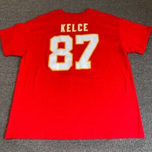 NFL T-Shirt Kansas City Chiefs 87 Travis Kelce Adult Size XL Red Football Casual